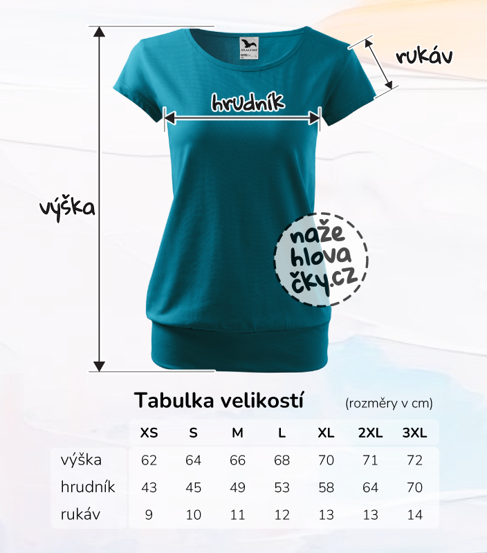 Tričko CITY dámské tmavý tyrkys
