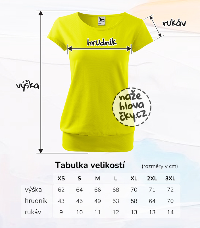 Tričko CITY dámské citronová