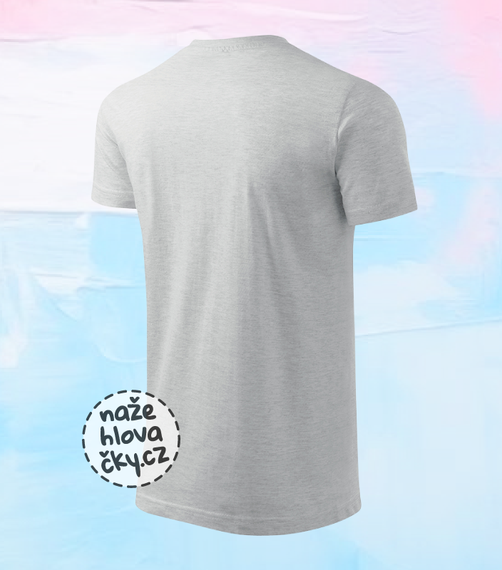 Tričko BASIC pánské světle šedý melír