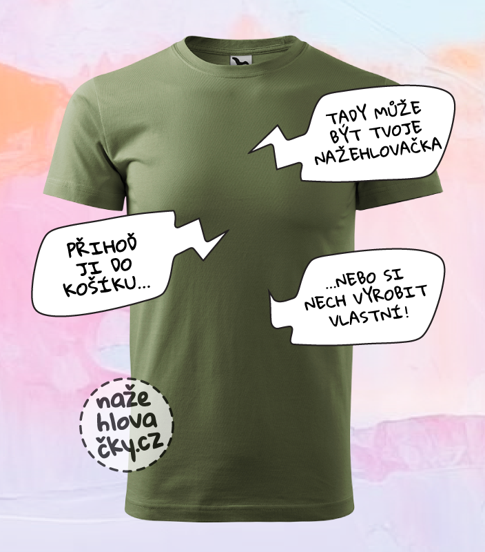 Tričko BASIC pánské khaki