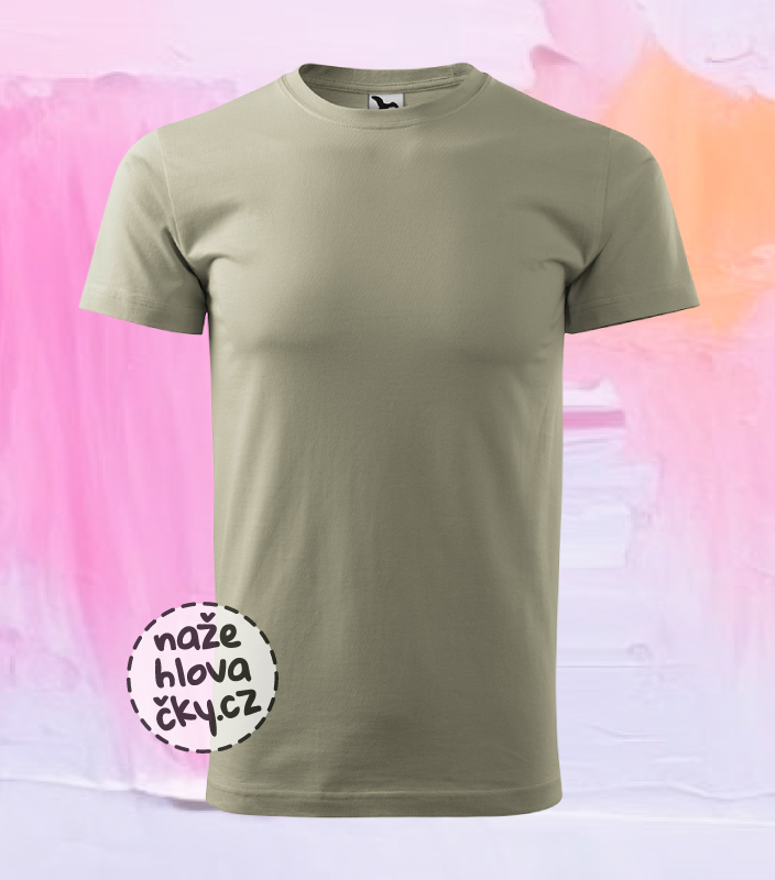 Tričko BASIC pánské světlá khaki