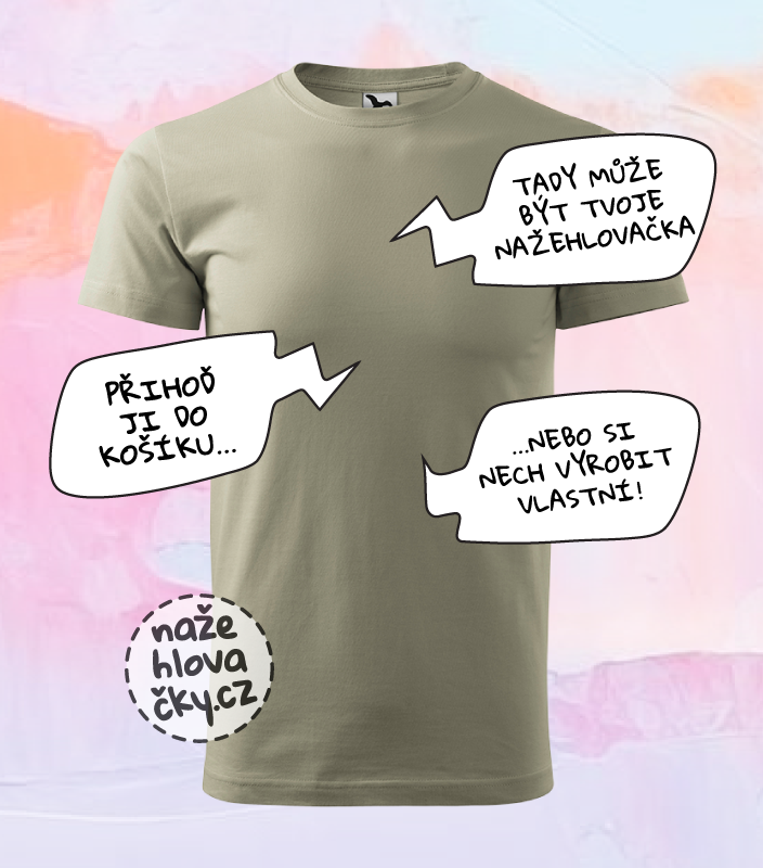 Tričko BASIC pánské světlá khaki