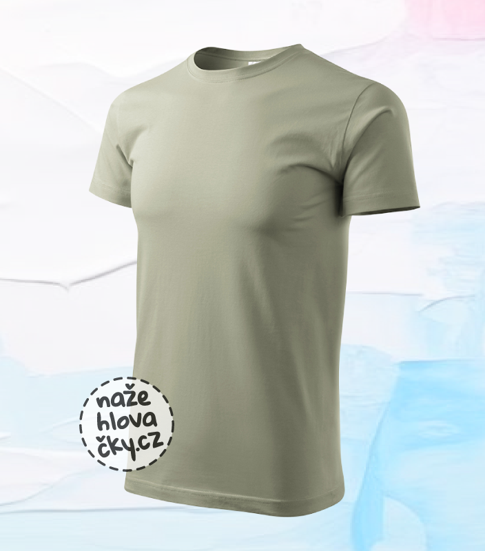 Tričko BASIC pánské světlá khaki
