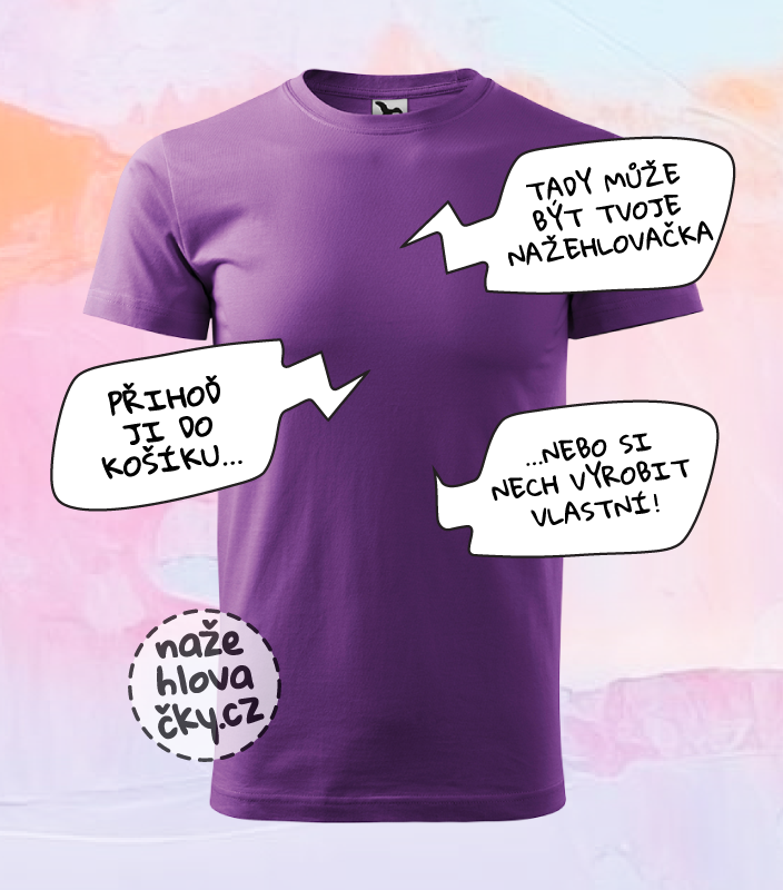 Tričko BASIC pánské fialová S