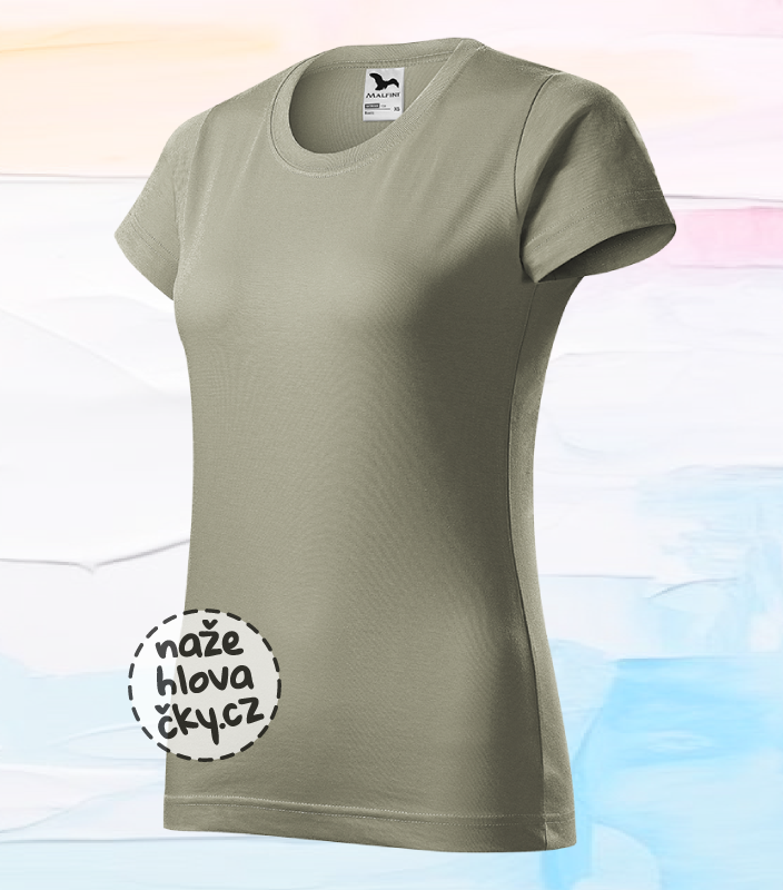 Tričko BASIC dámské světlá khaki