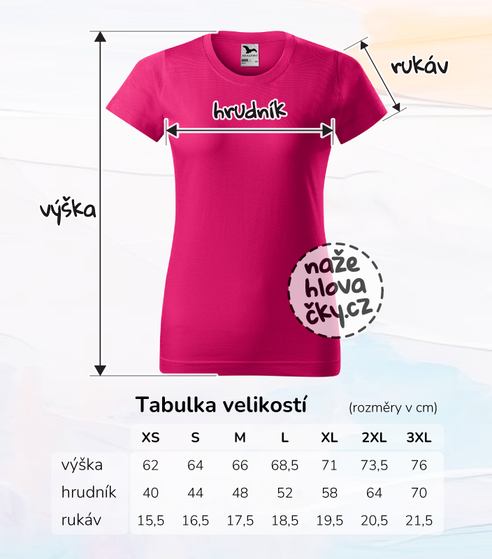 Tričko BASIC dámské malinová