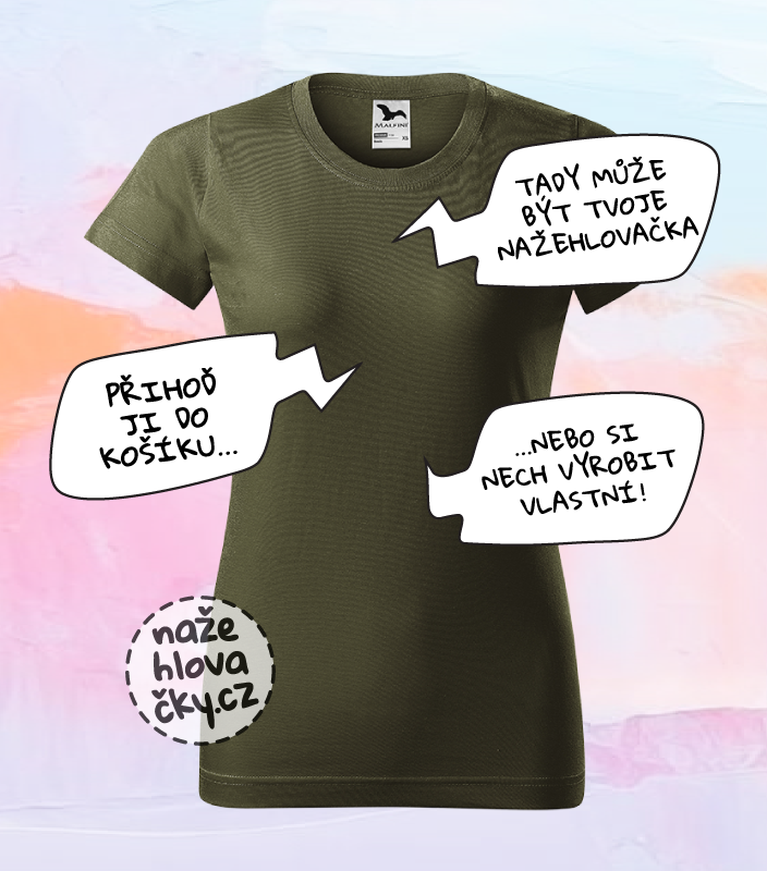 Tričko BASIC dámské military