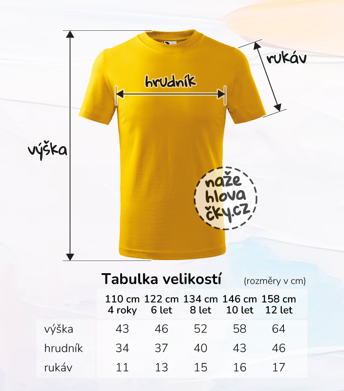 Tričko BASIC dětské žlutá