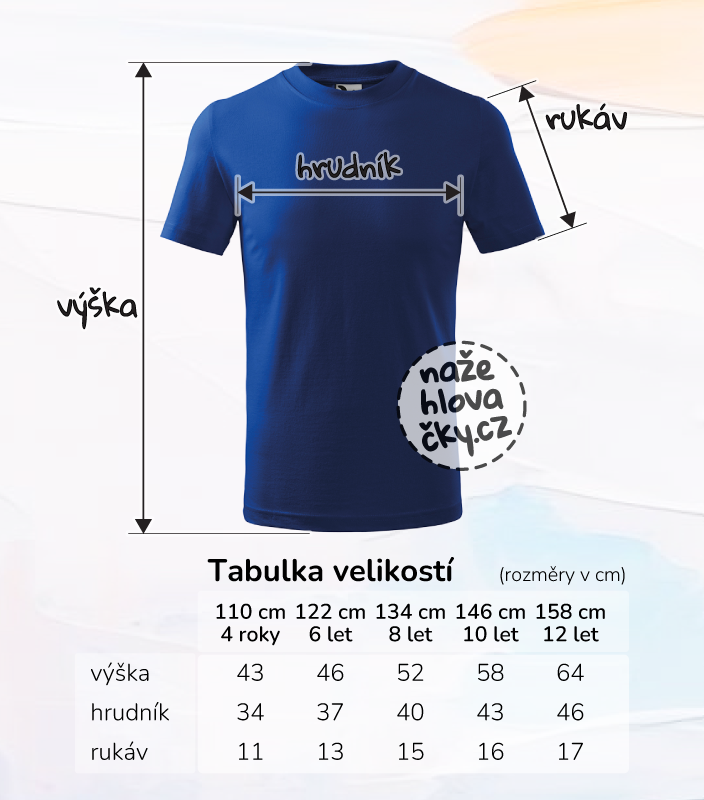 Tričko BASIC dětské královská modrá