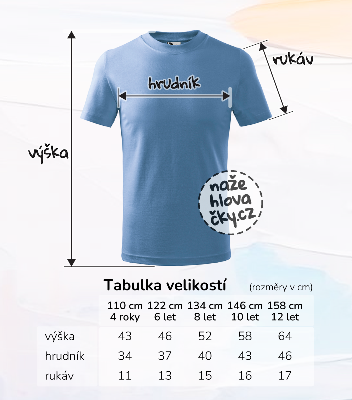 Tričko BASIC dětské nebesky modrá