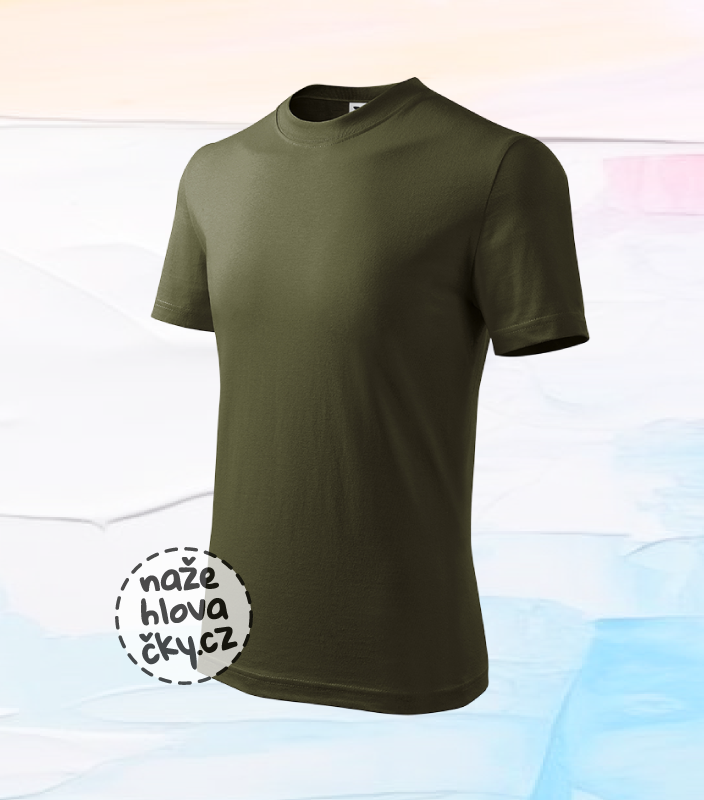Tričko BASIC dětské military