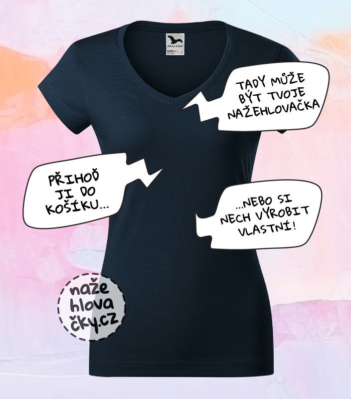 Tričko FIT V-NECK dámské námořní modrá