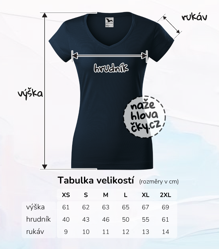Tričko FIT V-NECK dámské námořní modrá