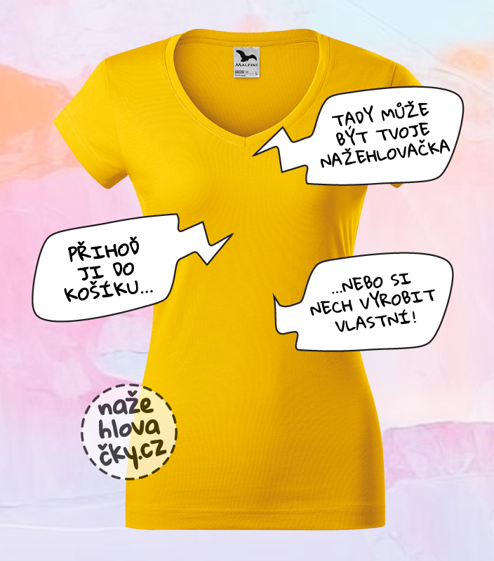 Tričko FIT V-NECK dámské žlutá