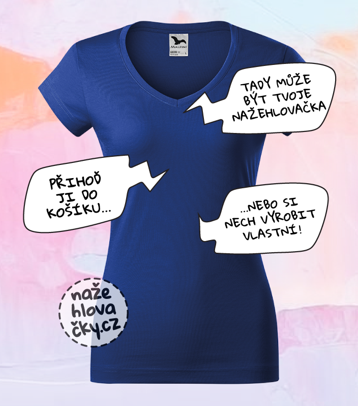 Tričko FIT V-NECK dámské královská modrá