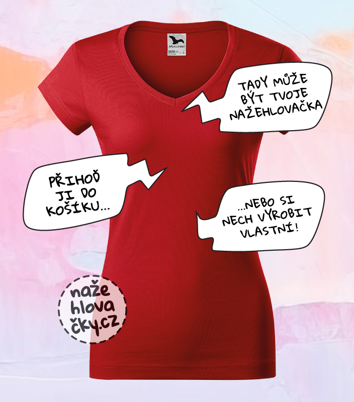Tričko FIT V-NECK dámské červená