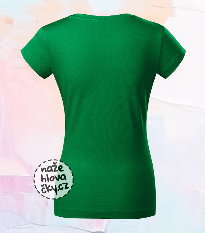 Tričko FIT V-NECK dámské středně zelená