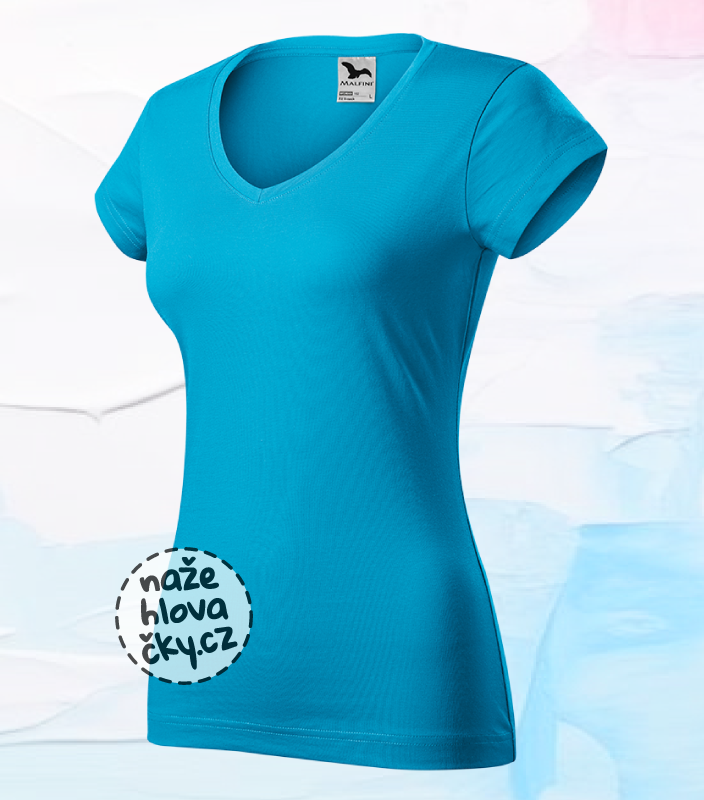 Tričko FIT V-NECK dámské tyrkysová