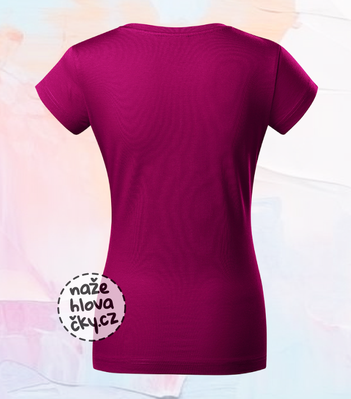 Tričko FIT V-NECK dámské fuchsia red