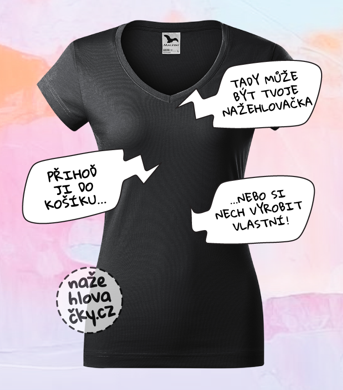 Tričko FIT V-NECK dámské ebony gray