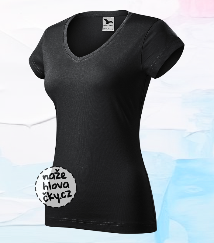 Tričko FIT V-NECK dámské ebony gray