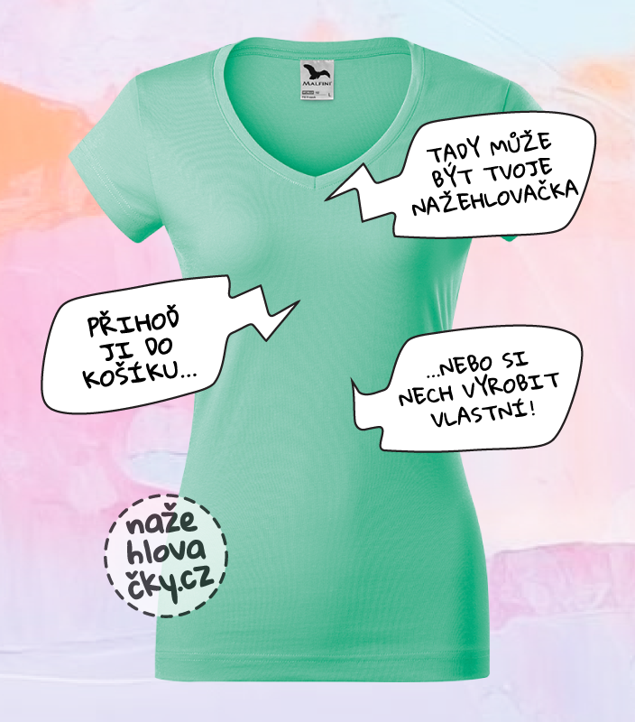 Tričko FIT V-NECK dámské mátová