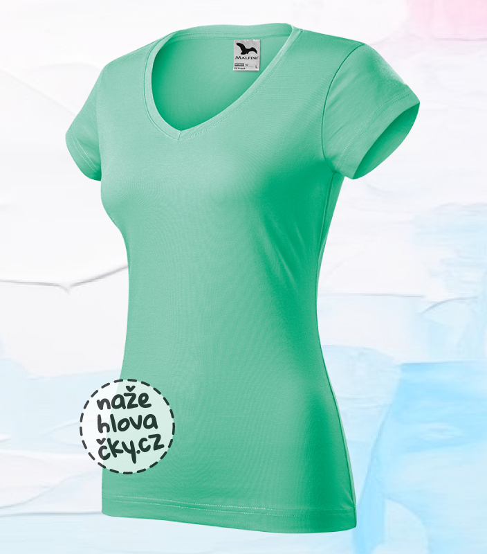 Tričko FIT V-NECK dámské mátová