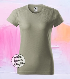 Tričko BASIC dámské světlá khaki