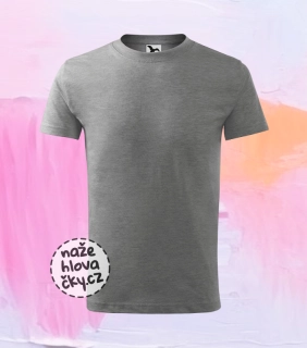 Tričko BASIC dětské tmavě šedý melír
