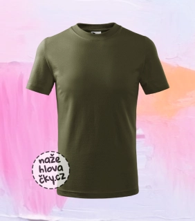 Tričko BASIC dětské military