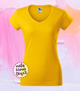 Tričko FIT V-NECK dámské žlutá