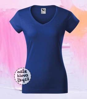 Tričko FIT V-NECK dámské královská modrá
