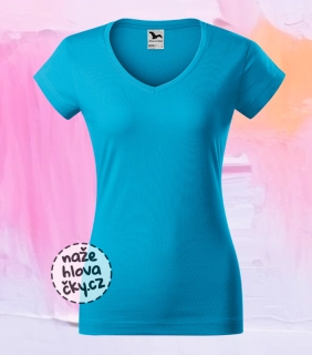 Tričko FIT V-NECK dámské tyrkysová