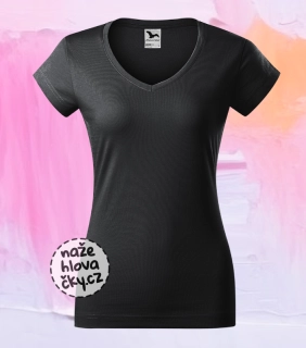 Tričko FIT V-NECK dámské ebony gray