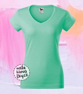 Tričko FIT V-NECK dámské mátová