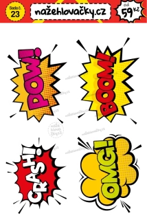 Nažehlovačka - OMG POW CRASH BOOM- sticker style