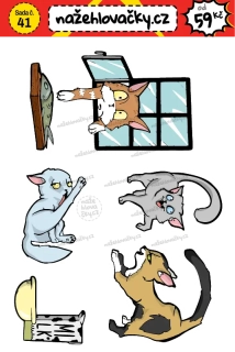 Nažehlovačka - CRAZY CATS - sticker style