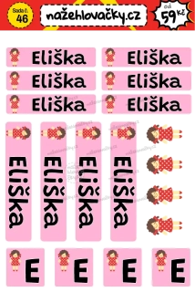 Nažehlovačka - JMENOVKA  - Eliška - holky