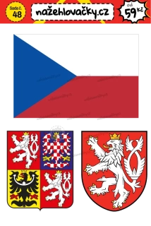 Nažehlovačka - ČR - znak, vlajka, malý znak