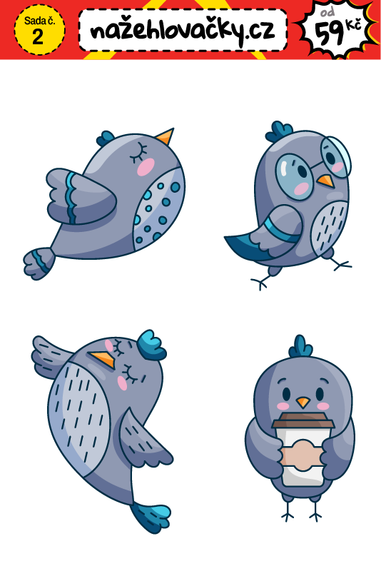 Nažehlovačka - PTÁČCI - sticker style