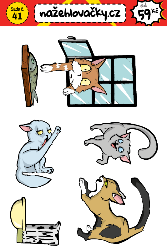 Nažehlovačka - CRAZY CATS - sticker style