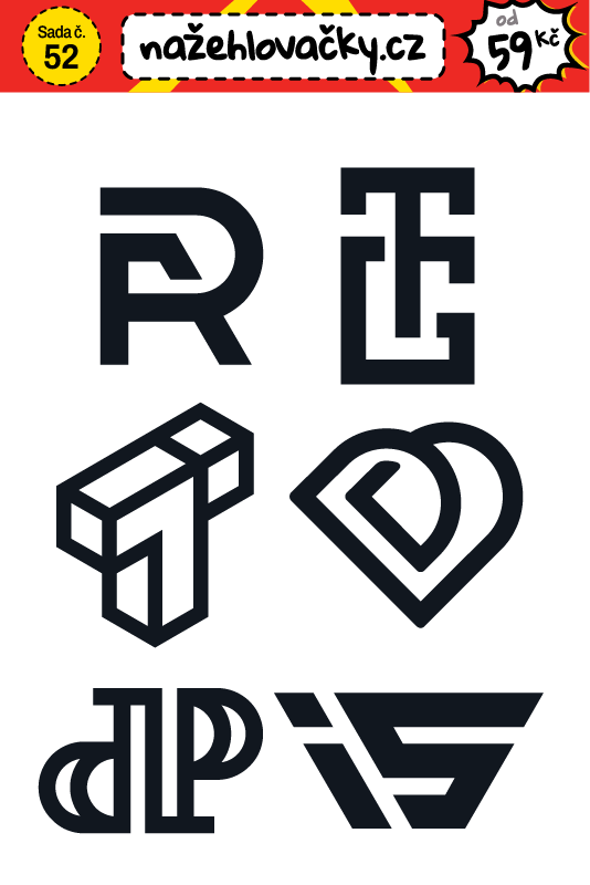 Nažehlovačka - LOGO, LOGA - flat design, black