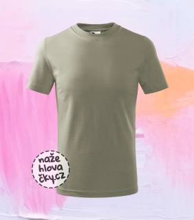 Tričko BASIC dětské světlá khaki 146 cm/10 let