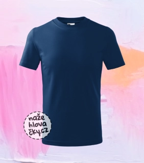 Tričko BASIC dětské půlnoční modrá 158 cm/12 let