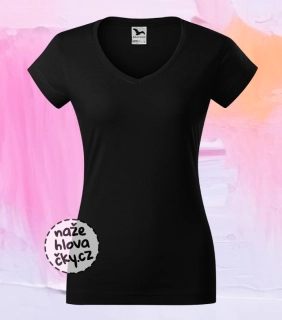 Tričko FIT V-NECK dámské černá XL